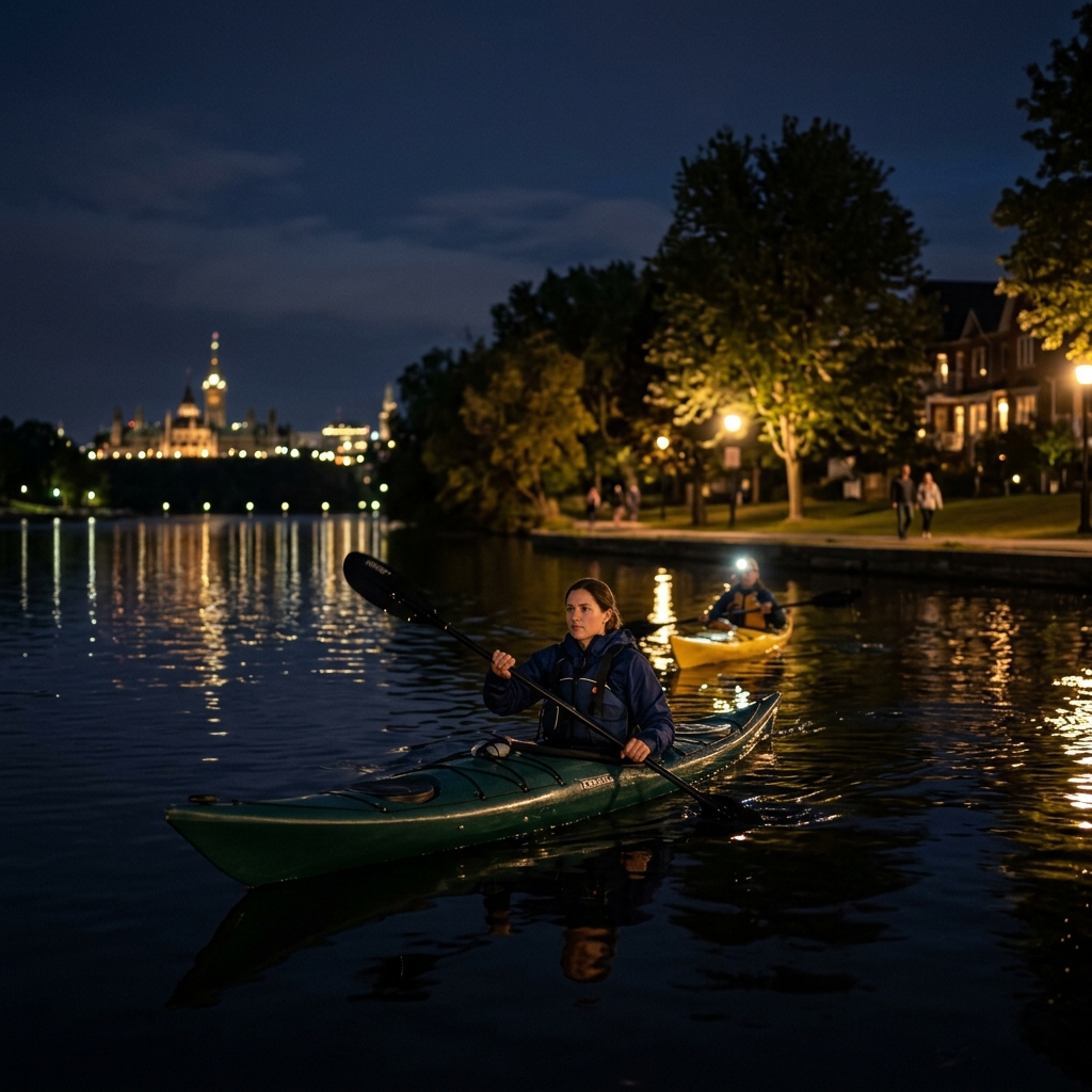 Light at Night Kayaking
