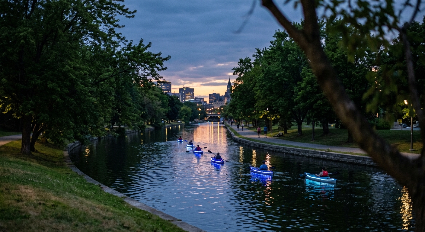 Light at Night Kayaking