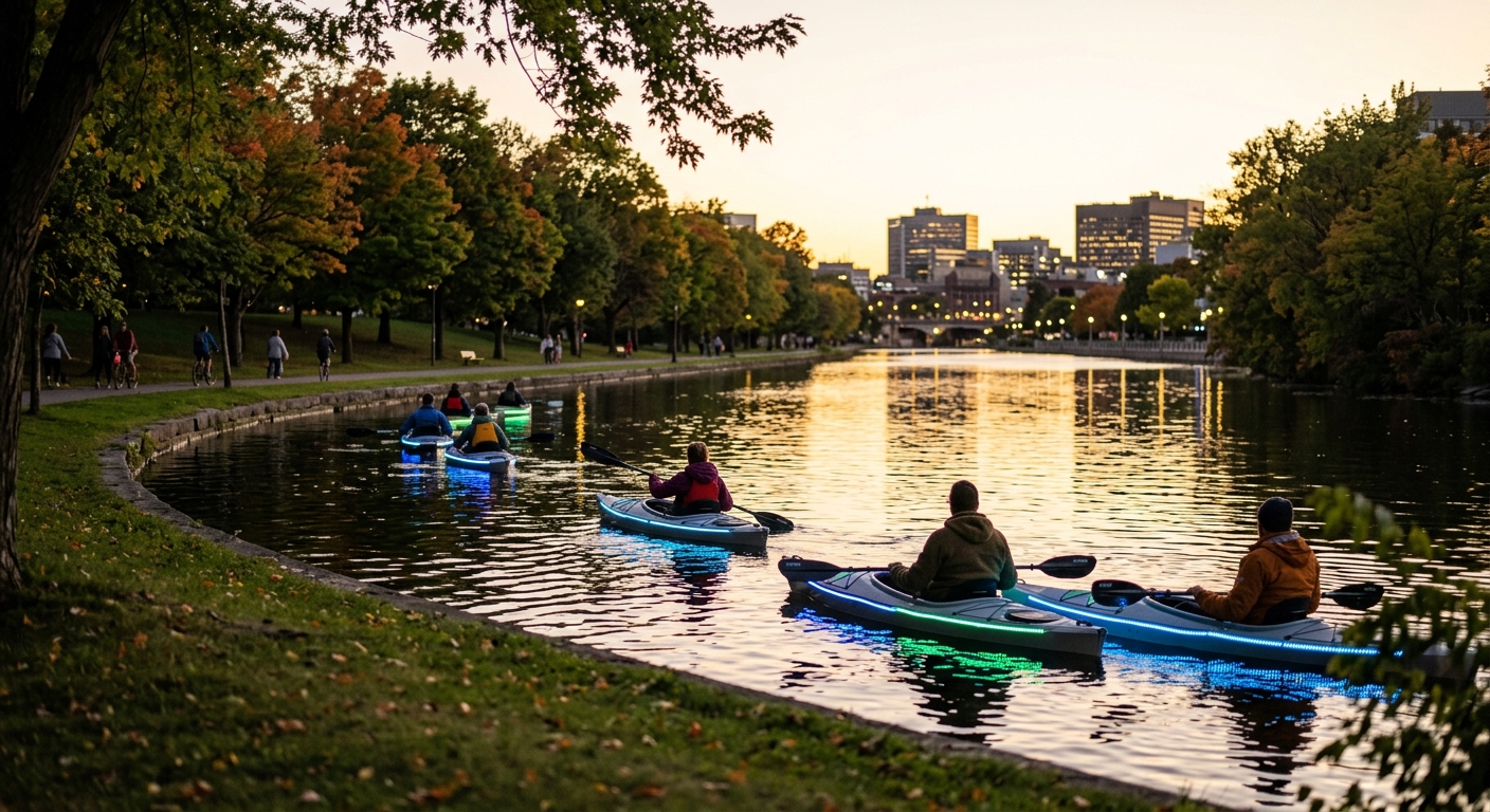 Light at Night Kayaking