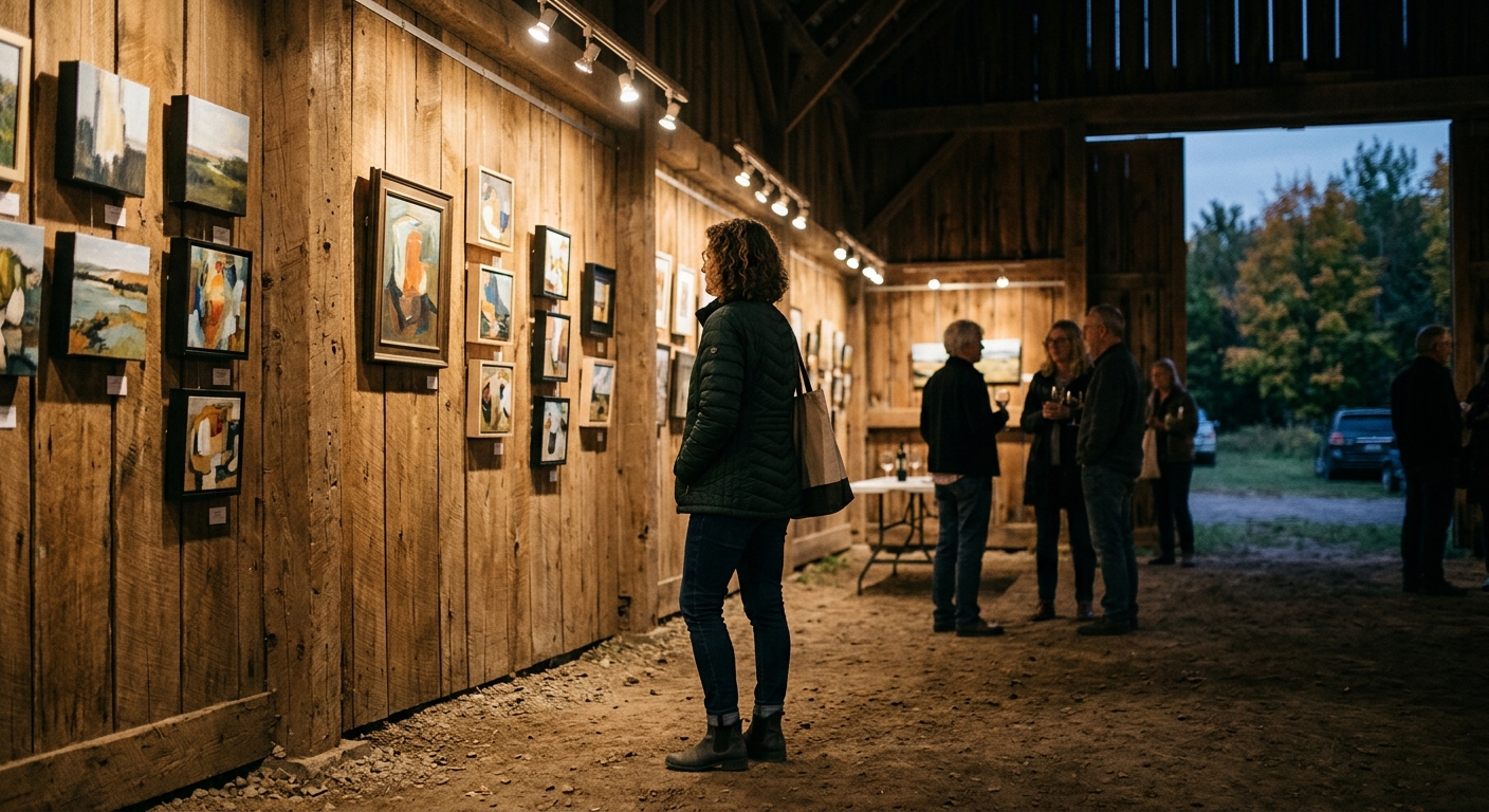 head to one of the area’s favourite farms for an art exhibit opening! Mariposa Farms