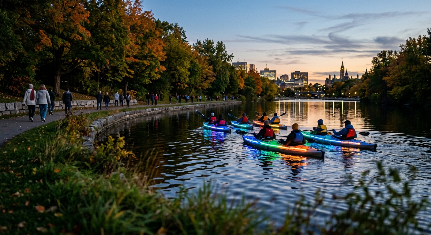Light at Night Kayaking