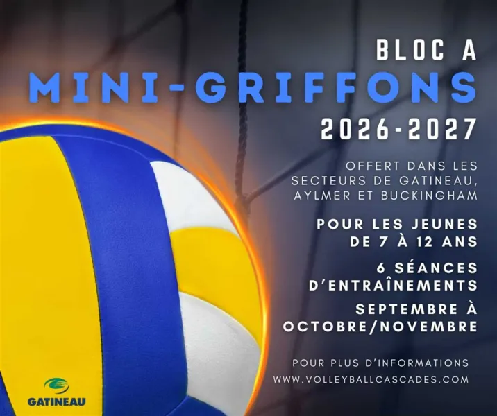 Programme Mini-Griffons - Bloc A - Initiation au volleyball (7 à 12 ans)