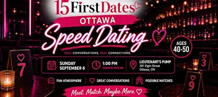 15FirstDates Ottawa Speed Dating (Age 40-50)