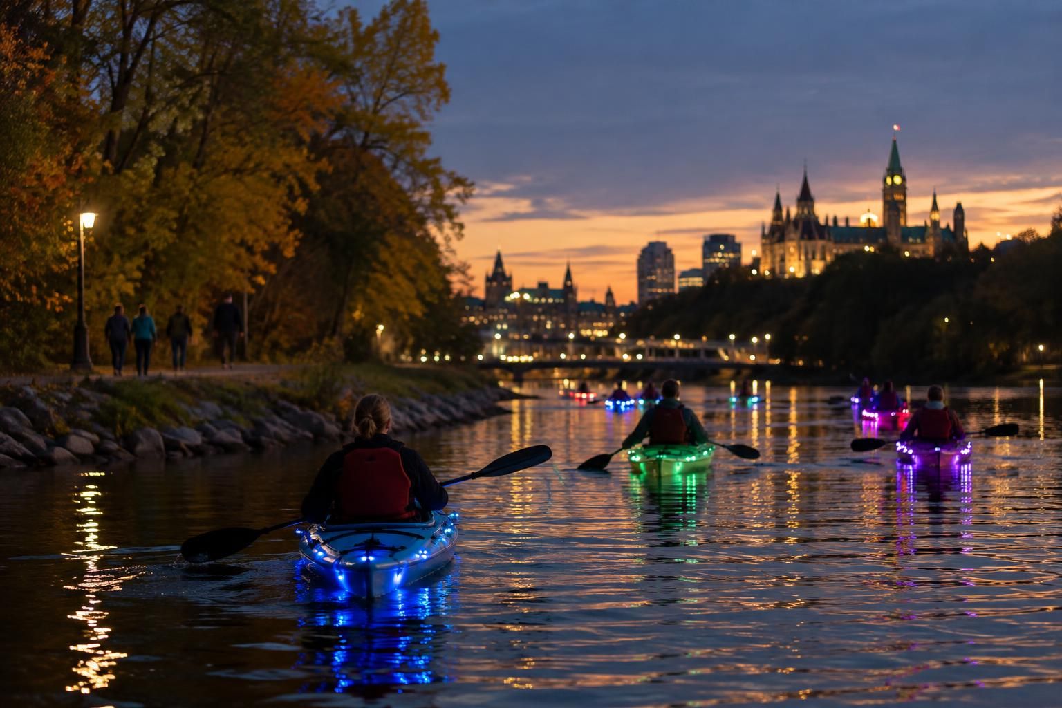 Light at Night Kayaking